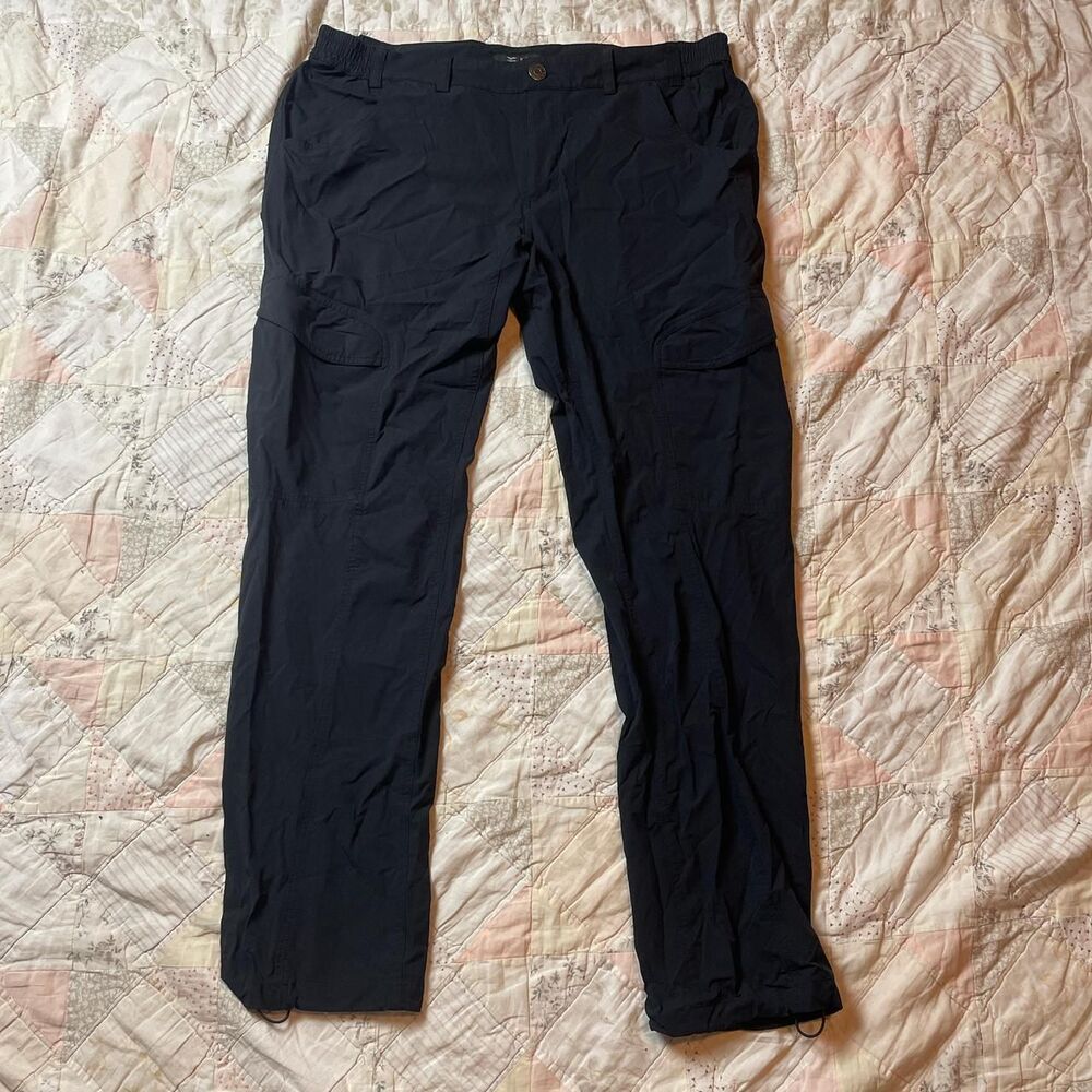 mier men’s black outdoor nylon hiking pants with drawstring ankles. size xxl
